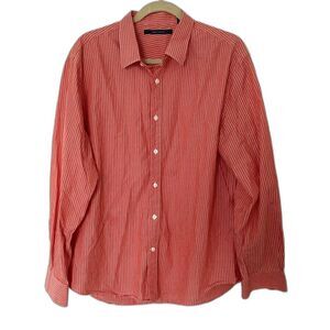 Perry Ellis Striped Long Sleeve Cotton Button-Up Dress Shirt Classic Fit Sz XL